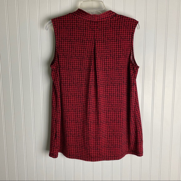 PERSEPTION CONCEPT Career Red & Black Print Top - Picture 6 of 7